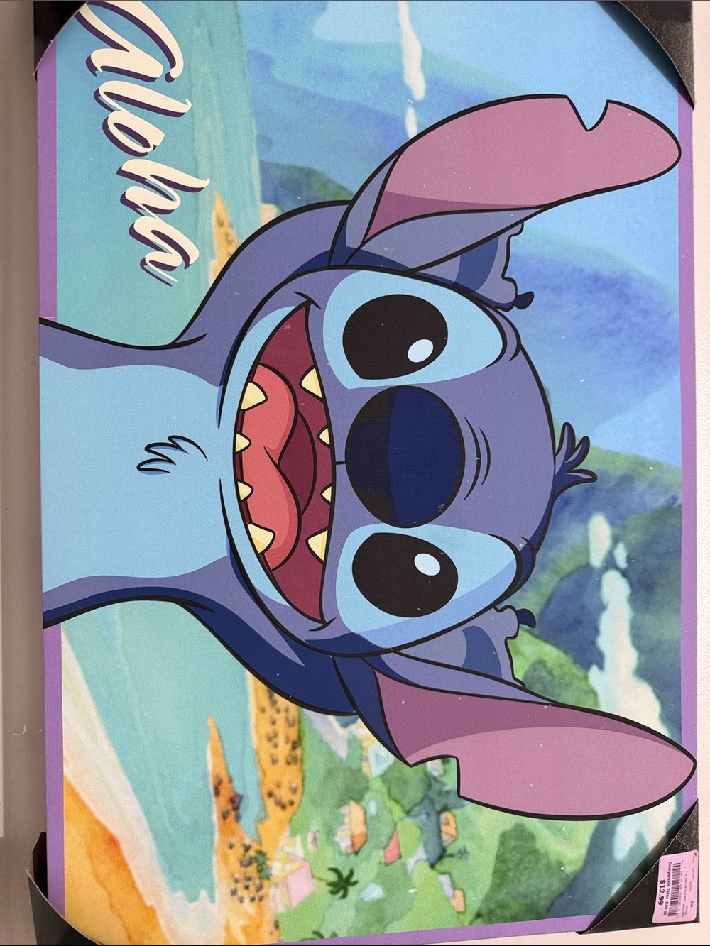 Disney Stitch Aloha Poster in Blue, Purple, Pink